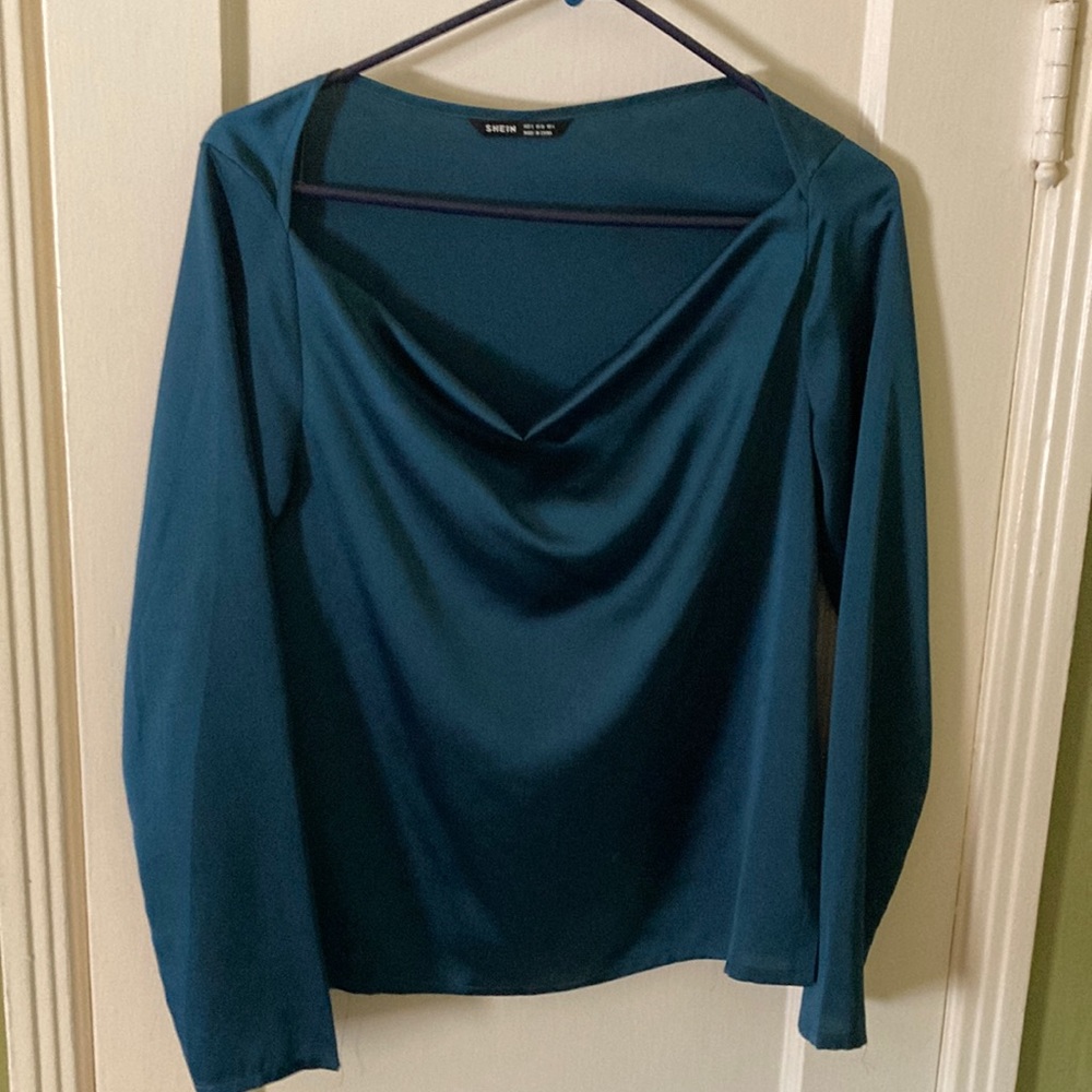 Satin cowl neck blouse